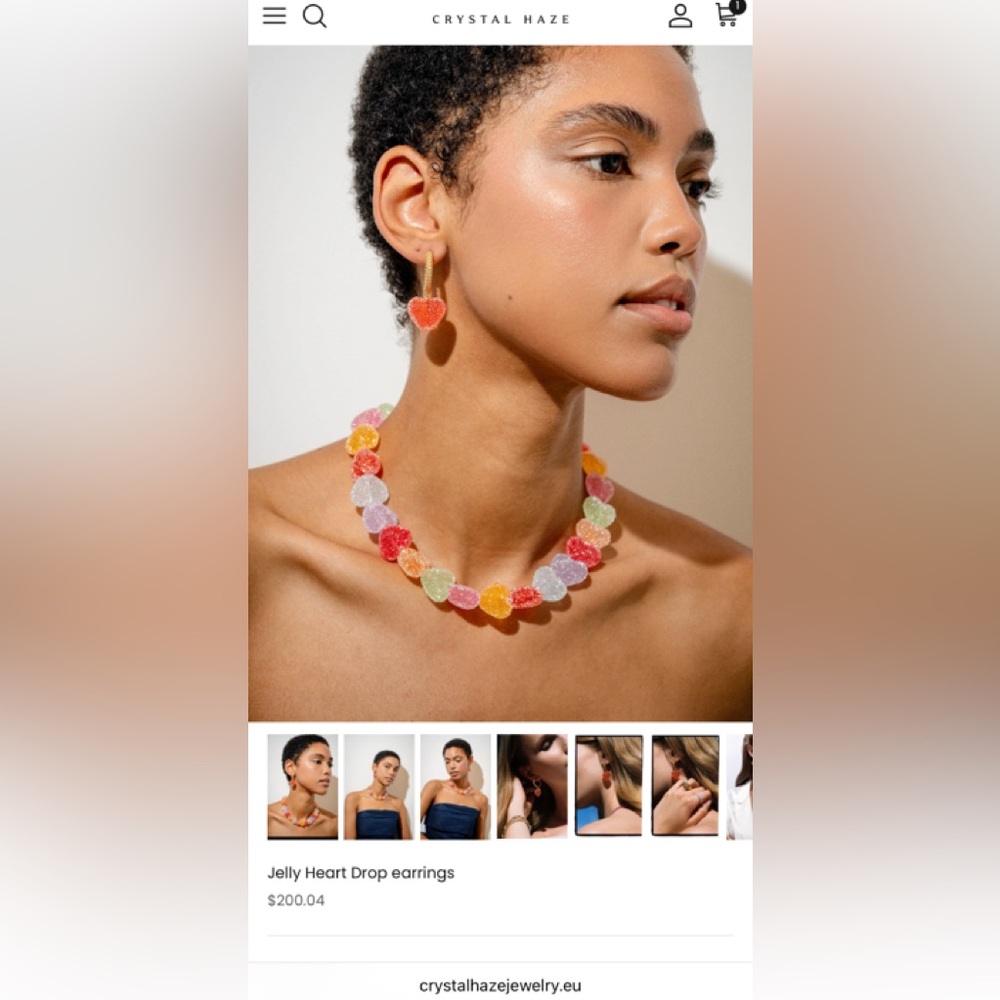 Crystal Haze Jelly Heart Drop earrings